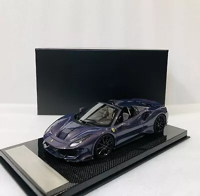 1/18 Dino Models DM Ferrari 488 Pista Spider Blu Elder/Carbon Base No Bbr Mr Dg • $695