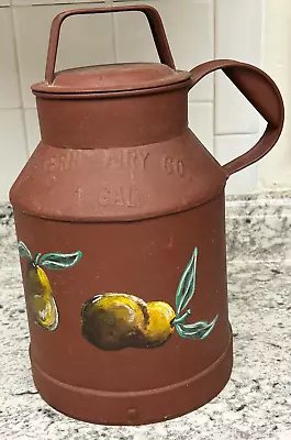 Vintage WESTERN DAIRY CO. 1 Gal Gallon Steel Milk Can Jug Painted Tole • $32.99