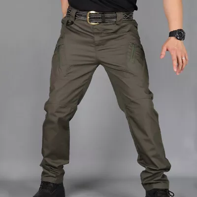 Tactical Mens Cargo Pants Waterproof Work Hiking Combat Outdoor Trousers Pants A • $16.99