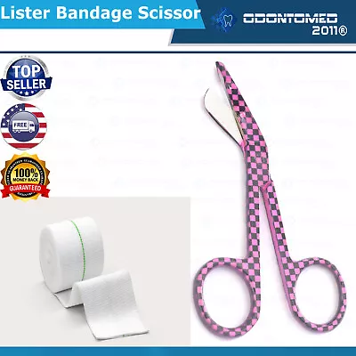 ODM Pink & Black Box Lister Bandage Scissors 3.5 Surgical Medical Instrument • $7.05