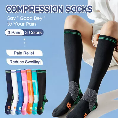 Compression Socks 20-30mmHg Support Miracle Calf Leg Sport Men Women (S~XXL) • $17.98