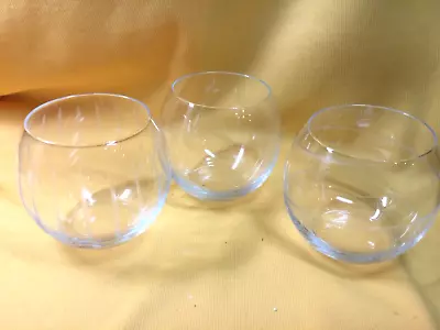 Mikasa Crystal   --  Etched Cheers  --   Stemless Wine Glasses  --  Set Of 3 • $20