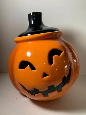 Vintage Target Home Jack O Lantern Pumpkin Ceramic Cookie Jar 11 In. • $37.50