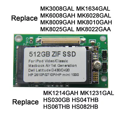 NEW 512GB ZIF CE SSD Upgrade MK1634GAL For IPod 5th 7th Gen Classic Logic Board • $54.85