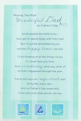 £1.99 • Buy Loving Memory Graveside Memorial Father's Day Card - Wonderful Dad