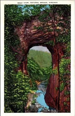 Postcard West View Natural Bridge Va White Border • $6.50