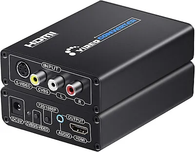 RCA Svideo To HDMI Converter With RCA + S-Video Cables R/L Audio Input • $42.98