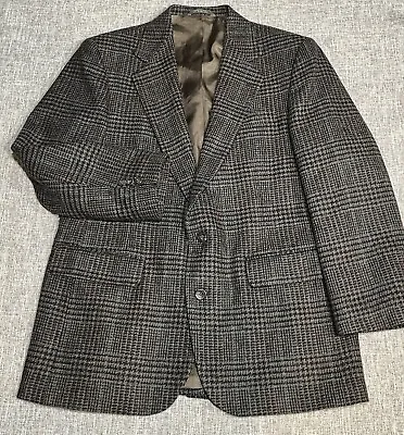 Imperial By Haggar Suit Jacket SZ 40 Men’s Gray 100% Wool Houndstooth Sport Coat • $23.99