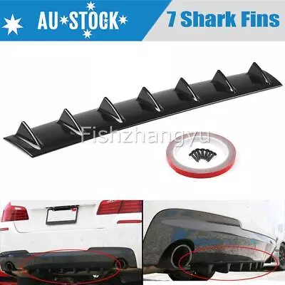 33  Universal Black 7 Shark Fins Car Rear Bumper Spoiler Wing Lip Diffuser Decor • $20.74