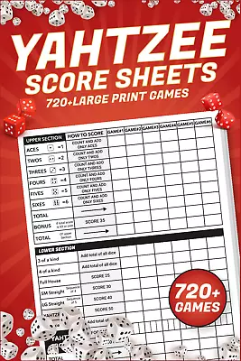 Yahtzee Score Sheets: 720+ Score Games For Scorekeeping Yahtzee Score Pads 6 X • $10.99