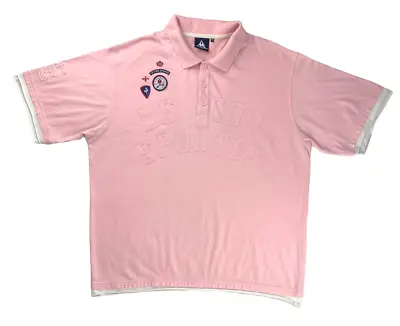 Le Coq Sportif Men's Size XL Pink Polo Shirt Short Sleeve • £11.99