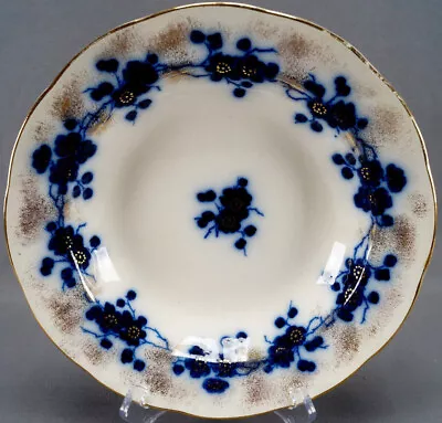 Sampson Hancock Blossoms Flow Blue & Gold Deep Plate Circa 1858 - 1891 B • £62.67