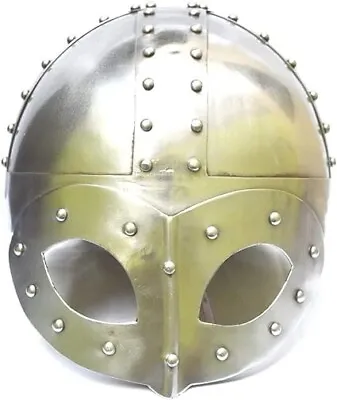 Medieval Viking Mask Deluxe Helmet With Liner & Chin Strap SCA LARP Helmet Gift • $90