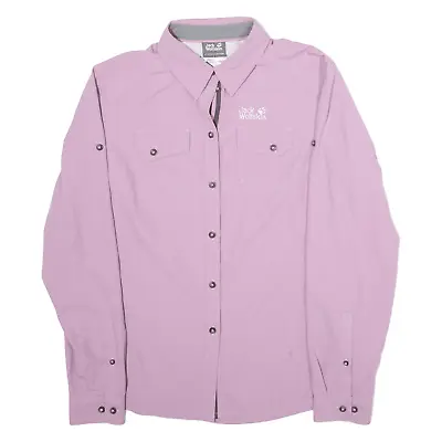 JACK WOLFSKIN Womens Plain Shirt Purple Long Sleeve XS • £14.99