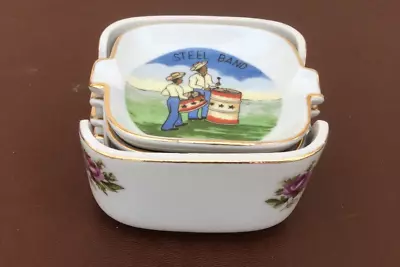 £4 • Buy Nest Of Four Souvenir Ash Trays In Holder
