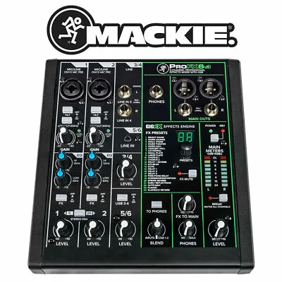 £179 • Buy Mackie PRO FX6 V3 DJ Mixer 6-Channel USB Mixing Desk Compact Console Home Studio