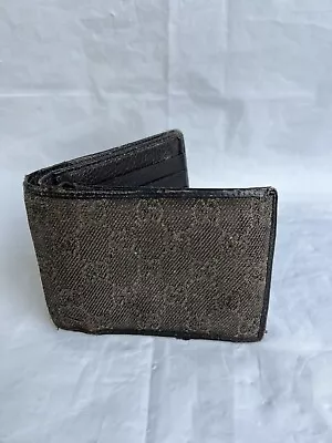Gucci GG Canvas Wallet Men's Vintage Brown Bifold Wallet • $35