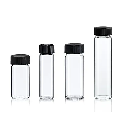 24 Asst Glass Vial Bottles 4 Sizes 6 - 10 Dram Clear • $21.99