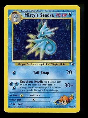 #3 Misty's Seadra 9/132 Gym Heroes 2000 Holo Rare Pokémon Card TCG • $10