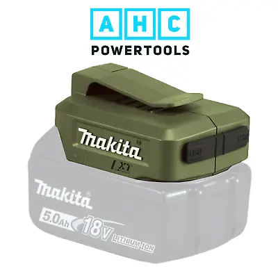 Makita GBAADP05O USB Li-Ion Battery Charger Adaptor For 14.4V & 18V Olive Green • £21.95