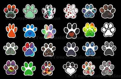 (2 Random) DOG / CANINE  PAW PRINT  Adoption Awareness Mini Vinyl Sticker/Decals • $0.99