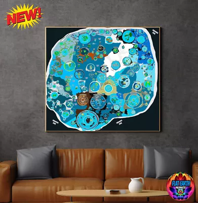 Terra Infinita Flat Earth Map Realm Canvas Poster Lands Beyond The Ice Wall RARE • $24.95