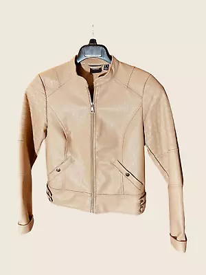 Vero Moda Women's (M) Faux Leather Moto Jacket Powder Pink Zip-Up. Retail: $119 • $38