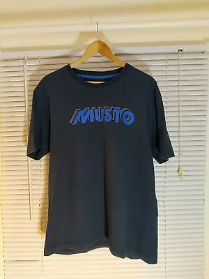 Men’s MUSTO T Shirt Navy Vintage Blue Cottom Size Extra Large Free Postage  • £13.89