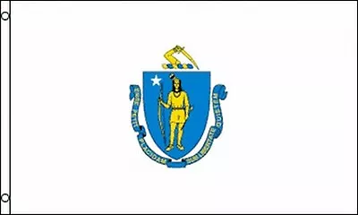 Massachusetts Flag 3x5 Ft MA Mass. State Commonwealth Boston Coat Of Arms Shield • $10.89