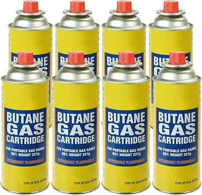 £12.49 • Buy 8 X BUTANE GAS BOTTLES CANISTERS FOR PORTABLE STOVES COOKERS GRILL HEATERS WEED