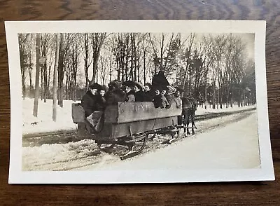 Sleigh Ride Ladies In A Horse Drawn Sleigh Sled  & Snow Antique Vintage Photo • $7.96