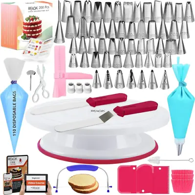 Cake Decorating Kit -RFAQK 200 PCs With 200 Turntable  • £34.69