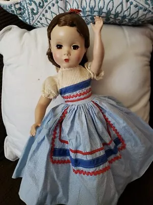 Vintage 15” 1950’s Hard Plastic Madame Alexander Little Women Beth Doll Tagged  • $85.50