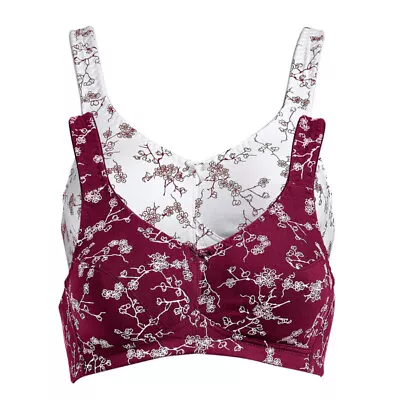 Plus Size Bra Full Cup Support Non Wired Wireless Comfort Bra 34-50 ABCD DDEFG • £13.16