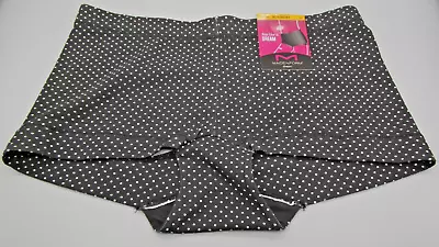 MAIDENFORM~S 5~DM0002~Black & White Polka Dot Dream Tailored Cotton Boyshort • $9.50