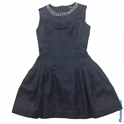 $24.99 • Buy Forever 21 Fit & Flare Dress S Black Sparkle Pearls Ariana Style