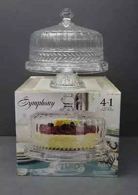 Shannon Crystal Symphony 4 In 1 Cake Dome/Punch Bowl/Veg Tray/Salad Server • $49.99