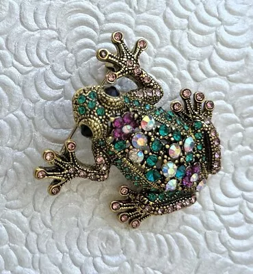 Frog  Vintage Style Brooch Gold  Tone  Metal • $12.80