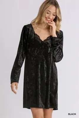 Umgee Velvet Lace Trim Tie Back Mini Dress  • $35.25