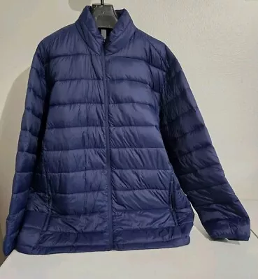 New W/tag Big & Tall Navy St John's Bay Size 4XLT Puffer Zipper Jacket Pockets • $64.04