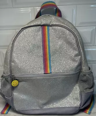 Pottery Barn Kids FLOUR SHOP Silver Glitter Backpack Amirah Kassem Rainbow • $19.96