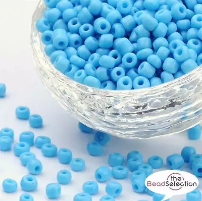 £2.99 • Buy 100g OPAQUE SEED BEADS GLASS BABY BLUE 11/0 2mm 8/0 3mm 6/0 4mm