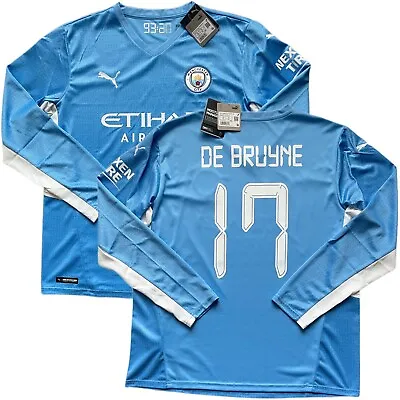 2021/22 Manchester City UCL Home Jersey #17 De Bruyne XL Puma Long Sleeve NEW • $140