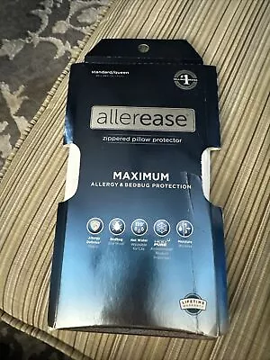 AllerEase Pillow Protector Cover White Allergy & Bed Bug Zippered Stand Queen • $6