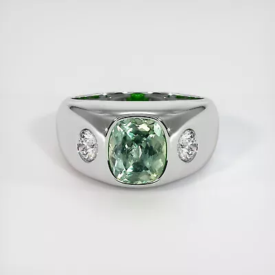 Montana Cushion Bluish Green Sapphire 18K White Gold Ring 2.78CT • $10477.65