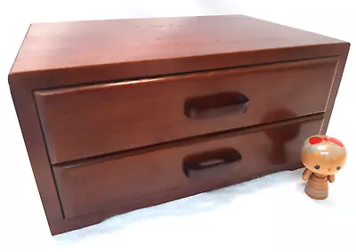 Vintage Keyaki Wood Jewellery Box Japanese Dresser Drawers Circa 1970s #99 • $95