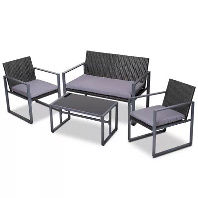 $275.95 • Buy Gardeon 4 PCS Garden Outdoor Furniture Setting Table Chairs Lounge Dining Set