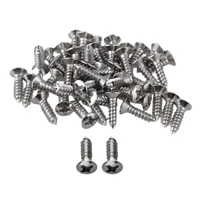 50x Guitar Bass Screws Parts For Scratchplates Pickguard Silver J8P1ee • £7.74