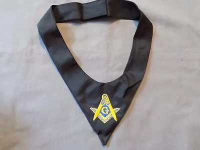 Master Mason Cravat Square Compass Tie Black Freemason Fraternity NEW • $16.95