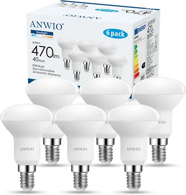 ANWIO Daylight R50 E14 Spotlight LED Bulb 40W Equivalent 5W E14 Cool White E14 • £17